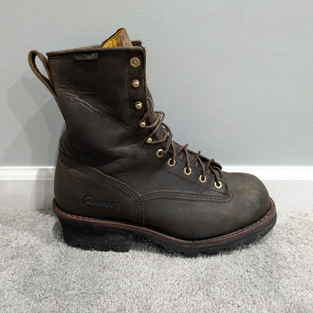 Chippewa Men's Sz 11.5 W Paladin Bay Apache Waterproof Logger Brown Boots 73100